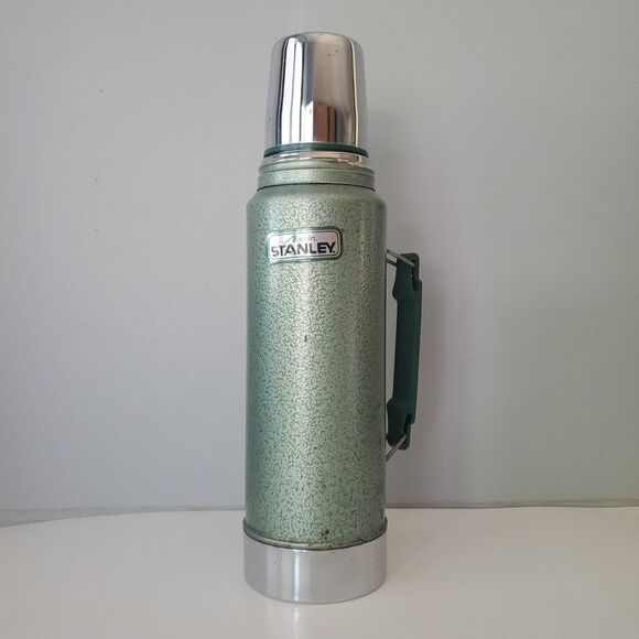 Stanley Aladdin Green Vintage Stainless Steel 1 Quart Thermos Bottle w Handle - Picture 13 of 13